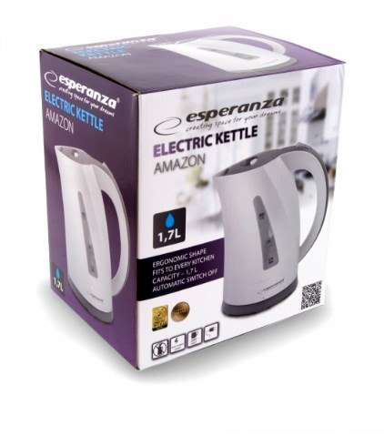 Czajnik elektryczny Esperanza Amazon EKK022 (2200W 1.7l; kolor biało - szary ) Esperanza Czajnik elektryczny Esperanza Amazon EKK022 (2200W 1.7l; kolor biało - szary ) Esperanza