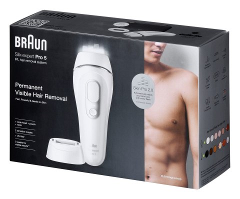 Depilator Braun Silk-expert Pro 5 PL5145 IPL biało-srebrny Braun Depilator Braun Silk-expert Pro 5 PL5145 IPL biało-srebrny Braun
