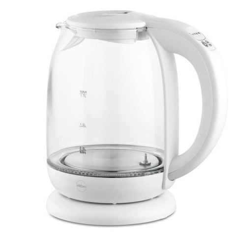 ELDOM CZAJNIK SZKLANY LUMI, POJ. 1,7 L,REG TEMP. WODY, 2200 W,BIAŁY C510B ELDOM ELDOM CZAJNIK SZKLANY LUMI, POJ. 1,7 L,REG TEMP. WODY, 2200 W,BIAŁY C510B ELDOM
