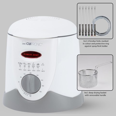 Frytownica Clatronic FFR 2916 (1 l; 840W; kolor biały) Clatronic Frytownica Clatronic FFR 2916 (1 l; 840W; kolor biały) Clatronic
