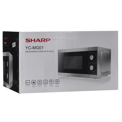 Kuchenka mikrofalowa SHARP YC-MG01E-S (800W; 20l; kolor srebrny) SHARP Kuchenka mikrofalowa SHARP YC-MG01E-S (800W; 20l; kolor srebrny) SHARP