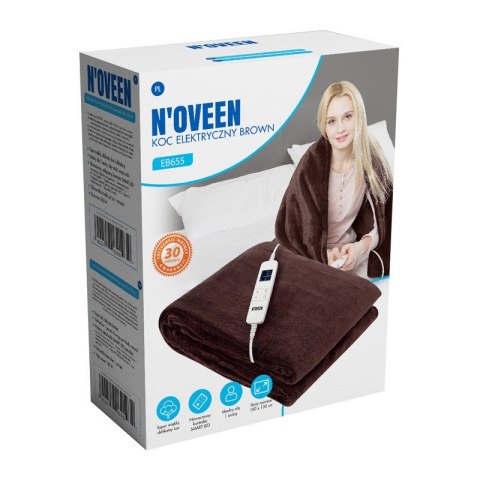 Koc elektryczny Noveen EB655 Brown super miękki 180x130cm N'OVEEN Koc elektryczny Noveen EB655 Brown super miękki 180x130cm N'OVEEN
