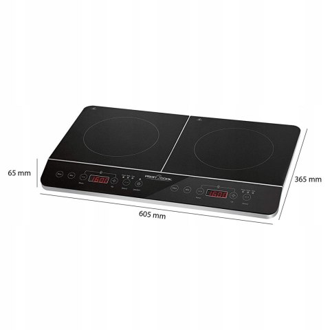 Kuchenka Indukcyjna Clatronic PC-DKI 1067 (dwupolowa 3500W czarna) Clatronic Kuchenka Indukcyjna Clatronic PC-DKI 1067 (dwupolowa 3500W czarna) Clatronic