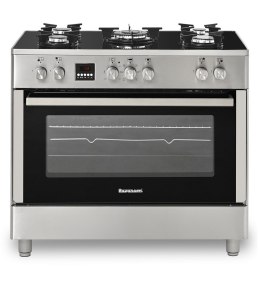 Kuchnia gazowo-elektryczna Ravanson KWGE-K90 Glass Inox Ravanson