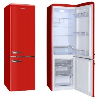 Lodówka Amica Retro FK2965.3RAA (550mm x 1810mm x 615 mm; 181 l; Klasa A++; kolor czerwony) Amica