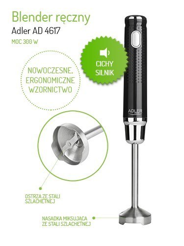 Blender ręczny Adler AD 4617 (300W; kolor czarny) Adler Blender ręczny Adler AD 4617 (300W; kolor czarny) Adler