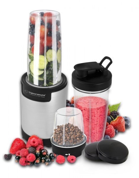 Blender sportowy do mielenia Esperanza NUTRI BOMB EKM030 (900W; kolor czarno-srebrny) Esperanza Blender sportowy do mielenia Esperanza NUTRI BOMB EKM030 (900W; kolor czarno-srebrny) Esperanza