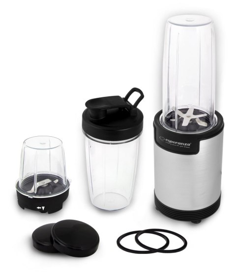 Blender sportowy do mielenia Esperanza NUTRI BOMB EKM030 (900W; kolor czarno-srebrny) Esperanza Blender sportowy do mielenia Esperanza NUTRI BOMB EKM030 (900W; kolor czarno-srebrny) Esperanza