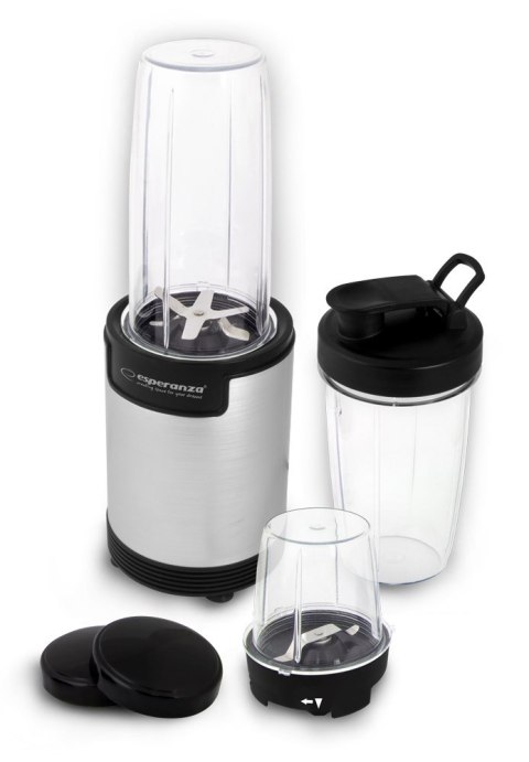 Blender sportowy do mielenia Esperanza NUTRI BOMB EKM030 (900W; kolor czarno-srebrny) Esperanza Blender sportowy do mielenia Esperanza NUTRI BOMB EKM030 (900W; kolor czarno-srebrny) Esperanza