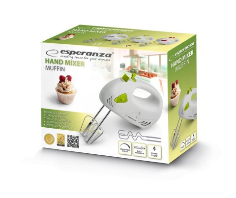 Mikser ręczny Esperanza Muffin EKM007G (150W; kolor zielony) Esperanza Mikser ręczny Esperanza Muffin EKM007G (150W; kolor zielony) Esperanza