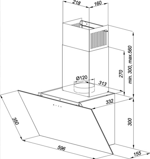 Okap MAAN Vertical Glass 60 czarny MAAN Okap MAAN Vertical Glass 60 czarny MAAN