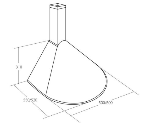 Okap kominowy AKPO WK-5 RONDO TURBO 50 BIAŁY (500mm, kolor biały) AKPO Okap kominowy AKPO WK-5 RONDO TURBO 50 BIAŁY (500mm, kolor biały) AKPO