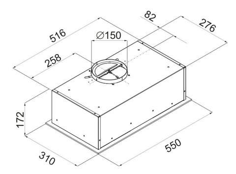Okap podszafkowy do zabudowy CIARKO S-Box 55 czarny CIARKO Okap podszafkowy do zabudowy CIARKO S-Box 55 czarny CIARKO