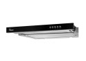 Okap podszafkowy teleskopowy AKPO WK-7 LIGHT GLASS 50 INOX CZARNY (500mm; kolor inox, front czarne szkło) AKPO