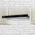 Okap podszafkowy teleskopowy AKPO WK-7 LIGHT GLASS 50 INOX CZARNY (500mm; kolor inox, front czarne szkło) AKPO