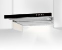 Okap podszafkowy teleskopowy AKPO WK-7 LIGHT GLASS 50 INOX CZARNY (500mm; kolor inox, front czarne szkło) AKPO