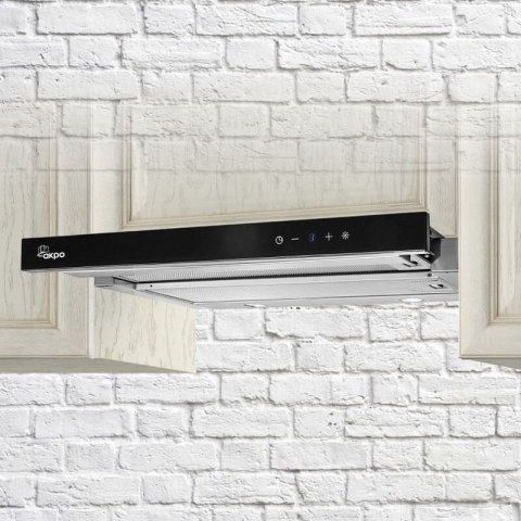 Okap teleskopowy AKPO WK-7 LIGHT GLASS TOUCH 60 INOX CZARNY (front czarne szkło, dotykowy) AKPO Okap teleskopowy AKPO WK-7 LIGHT GLASS TOUCH 60 INOX CZARNY (front czarne szkło, dotykowy) AKPO