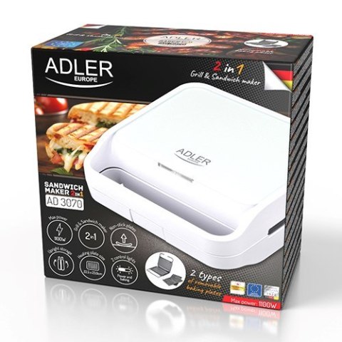 Opiekacz do kanapek ADLER AD 3070w Adler Opiekacz do kanapek ADLER AD 3070w Adler