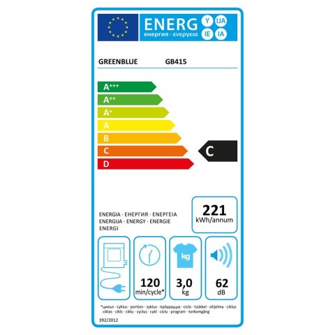 GREENBLUE SUSZARKA ELEKTRYCZNA BĘBNOWA DO UBRAŃ 3KG WSAD GB415 GreenBlue GREENBLUE SUSZARKA ELEKTRYCZNA BĘBNOWA DO UBRAŃ 3KG WSAD GB415 GreenBlue