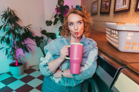 Kubek termiczny z teleskopową słomką Kambukka Rio Tumbler 950ml Bubblegum Mint Kambukka Kubek termiczny z teleskopową słomką Kambukka Rio Tumbler 950ml Bubblegum Mint Kambukka