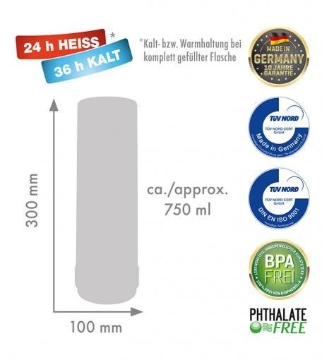 ROTPUNKT TERMOS SZKLANY POJ. 0,750 L, GLOSSY ABSIN ROTPUNKT ROTPUNKT TERMOS SZKLANY POJ. 0,750 L, GLOSSY ABSIN ROTPUNKT