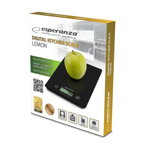 Waga kuchenna Esperanza Lemon EKS002K (kolor czarny) Esperanza Waga kuchenna Esperanza Lemon EKS002K (kolor czarny) Esperanza