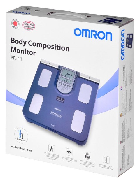 Waga z analizatorem składu ciała Omron Body Comp Monitor BF511 Blue HBF-511B-E OMRON Waga z analizatorem składu ciała Omron Body Comp Monitor BF511 Blue HBF-511B-E OMRON