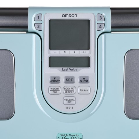 Waga z analizatorem składu ciała Omron Body Comp Monitor BF511 Turq HBF-511T-E OMRON Waga z analizatorem składu ciała Omron Body Comp Monitor BF511 Turq HBF-511T-E OMRON