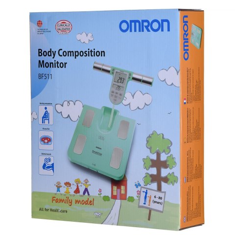 Waga z analizatorem składu ciała Omron Body Comp Monitor BF511 Turq HBF-511T-E OMRON Waga z analizatorem składu ciała Omron Body Comp Monitor BF511 Turq HBF-511T-E OMRON