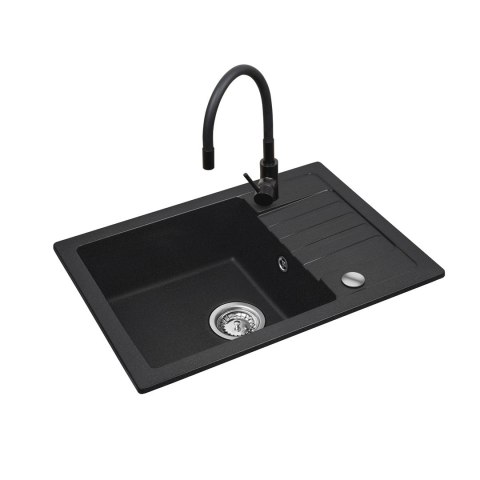 Czarny zestaw zlew z baterią giętką - Zlewozmywak MAIDSINKS BALI (62x44) 1B1D czarny + Bateria Flessi Black Edition Maidsinks Czarny zestaw zlew z baterią giętką - Zlewozmywak MAIDSINKS BALI (62x44) 1B1D czarny + Bateria Flessi Black Edition Maidsinks