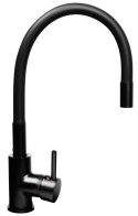 Czarny zestaw zlew z baterią giętką - Zlewozmywak MAIDSINKS BALI (62x44) 1B1D czarny + Bateria Flessi Black Edition Maidsinks