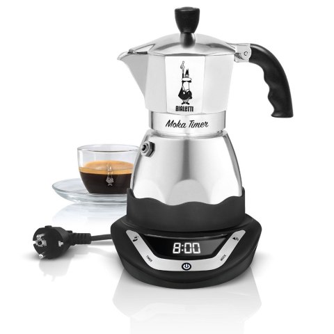 Kawiarka elektryczna BIALETTI Moka Timer (365 W; kolor srebrny) BIALETTI Kawiarka elektryczna BIALETTI Moka Timer (365 W; kolor srebrny) BIALETTI