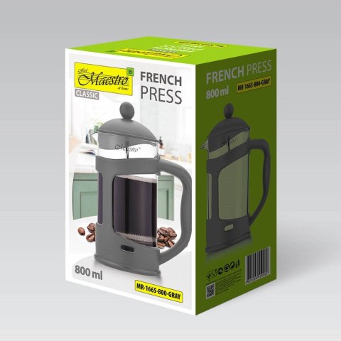 Prasa francuska MAESTRO 800ml MR-1665-800-GRAY Maestro Prasa francuska MAESTRO 800ml MR-1665-800-GRAY Maestro