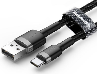BASEUS KABEL USB-C CAFULE CATKLF-UG1 2A 3M CZARNY Baseus BASEUS KABEL USB-C CAFULE CATKLF-UG1 2A 3M CZARNY Baseus