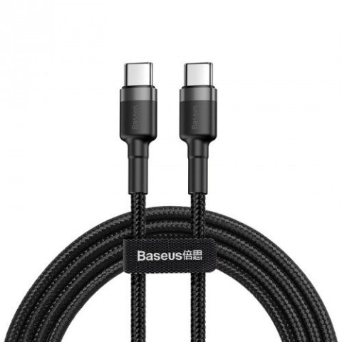 BASEUS KABEL USB-C DO USB-C 60W 1M (CZARNO-SZARY) Baseus BASEUS KABEL USB-C DO USB-C 60W 1M (CZARNO-SZARY) Baseus