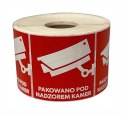 BSTech Etykieta samoprzylepna "Pakowane pod nadzorem kamer" 80x80 1000 szt BESTPAK