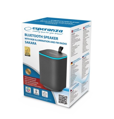 ESPERANZA GŁOŚNIK BLUETOOTH RGB SAKARA EP155 Esperanza ESPERANZA GŁOŚNIK BLUETOOTH RGB SAKARA EP155 Esperanza