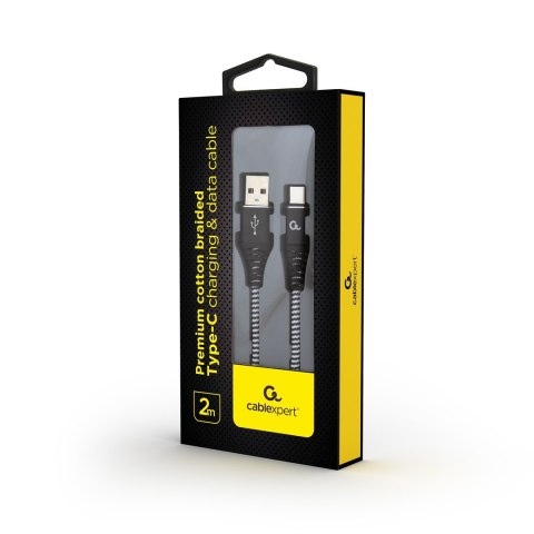 GEMBIRD PREMIUM KABEL USB-C 2.0 (AM/CM) METALOWE WTYKI, OPLOT NYLONOWY 2M, CZARNO/BIAŁY GEMBIRD GEMBIRD PREMIUM KABEL USB-C 2.0 (AM/CM) METALOWE WTYKI, OPLOT NYLONOWY 2M, CZARNO/BIAŁY GEMBIRD
