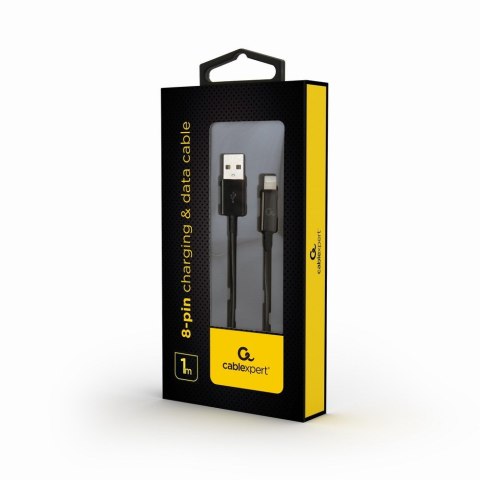 Kabel GEMBIRD CC-USB2-AMLM-1M (USB 2.0 M - Lightning M; 1m; kolor czarny) GEMBIRD Kabel GEMBIRD CC-USB2-AMLM-1M (USB 2.0 M - Lightning M; 1m; kolor czarny) GEMBIRD