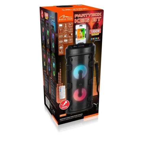 MEDIA-TECH PARTYBOX KEG BT- KOMPAKTOWY GŁOŚNIK STEREOFONICZNY BLUETOOTH Z RADIEM FM, ODTWARZACZEM MP3 MT3165 Media tech MEDIA-TECH PARTYBOX KEG BT- KOMPAKTOWY GŁOŚNIK STEREOFONICZNY BLUETOOTH Z RADIEM FM, ODTWARZACZEM MP3 MT3165 Media tech