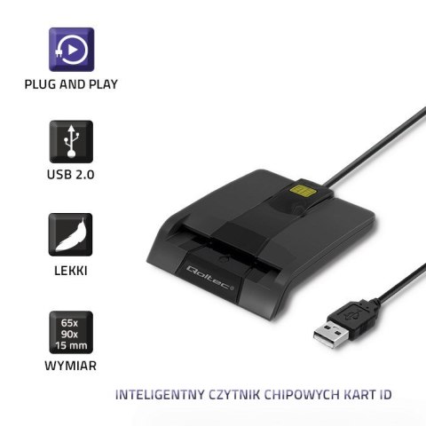 QOLTEC CZYTNIK CHIPOWYCH KART ID INTELIGENTNY | SCR-0634 | USB TYP C Qoltec QOLTEC CZYTNIK CHIPOWYCH KART ID INTELIGENTNY | SCR-0634 | USB TYP C Qoltec