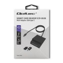 QOLTEC CZYTNIK CHIPOWYCH KART ID INTELIGENTNY | SCR-0636 | USB TYP C Qoltec