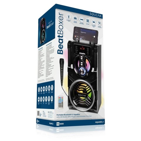 SQUEAK BEATBOXER BLUETOOTH 5.1 SPEAKER - GŁOŚNIK BLUETOOTH Z KARAOKE, RADIO FM, MICROSD, AUX I USB SQ1000 SQUEAK SQUEAK BEATBOXER BLUETOOTH 5.1 SPEAKER - GŁOŚNIK BLUETOOTH Z KARAOKE, RADIO FM, MICROSD, AUX I USB SQ1000 SQUEAK