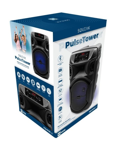 SQUEAK GŁOŚNIK KARAOKE PULSETOWER BLUETOOTH 5.3, RADIO FM, MICROSD, AUX, USB SQ1006 SQUEAK SQUEAK GŁOŚNIK KARAOKE PULSETOWER BLUETOOTH 5.3, RADIO FM, MICROSD, AUX, USB SQ1006 SQUEAK