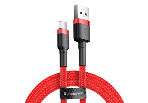 Kabel Baseus Cafule CATKLF-A09 (USB 2.0 - USB typu C ; 0,50m; kolor czerwony) Baseus Kabel Baseus Cafule CATKLF-A09 (USB 2.0 - USB typu C ; 0,50m; kolor czerwony) Baseus