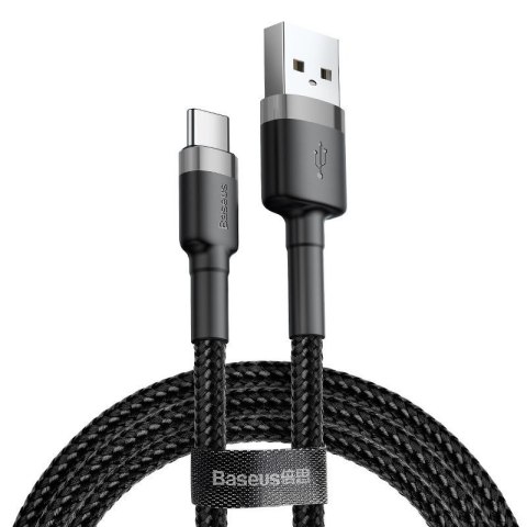 Kabel Baseus Cafule CATKLF-BG1 (USB 2.0 - USB typu C ; 1m; kolor szaro-czarny) Baseus Kabel Baseus Cafule CATKLF-BG1 (USB 2.0 - USB typu C ; 1m; kolor szaro-czarny) Baseus