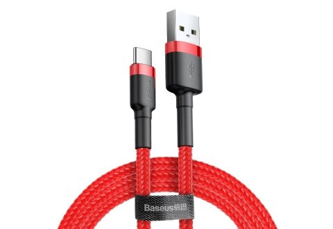 Kabel Baseus Cafule CATKLF-C09 (USB 2.0 - USB typu C ; 2m; kolor czarno-czerwony) Baseus Kabel Baseus Cafule CATKLF-C09 (USB 2.0 - USB typu C ; 2m; kolor czarno-czerwony) Baseus