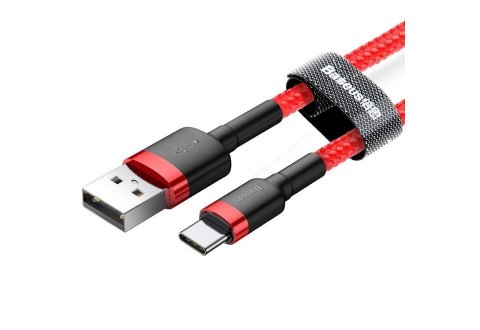 Kabel Baseus Cafule CATKLF-C09 (USB 2.0 - USB typu C ; 2m; kolor czarno-czerwony) Baseus Kabel Baseus Cafule CATKLF-C09 (USB 2.0 - USB typu C ; 2m; kolor czarno-czerwony) Baseus