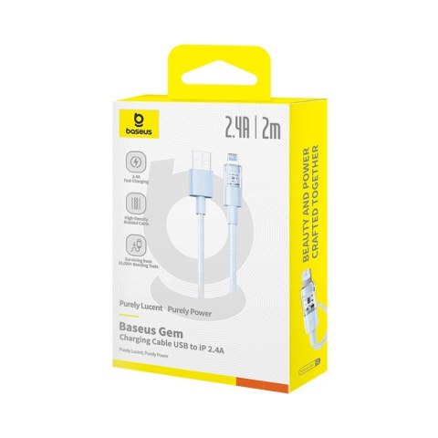 Kabel Baseus Gem 2.4a 2m (niebieski) Baseus Kabel Baseus Gem 2.4a 2m (niebieski) Baseus