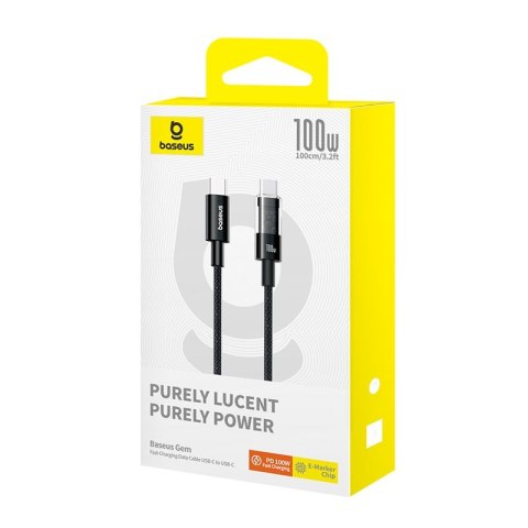 Kabel Baseus Gem Typ C-Typ C 100W 1m (czarny) Baseus Kabel Baseus Gem Typ C-Typ C 100W 1m (czarny) Baseus